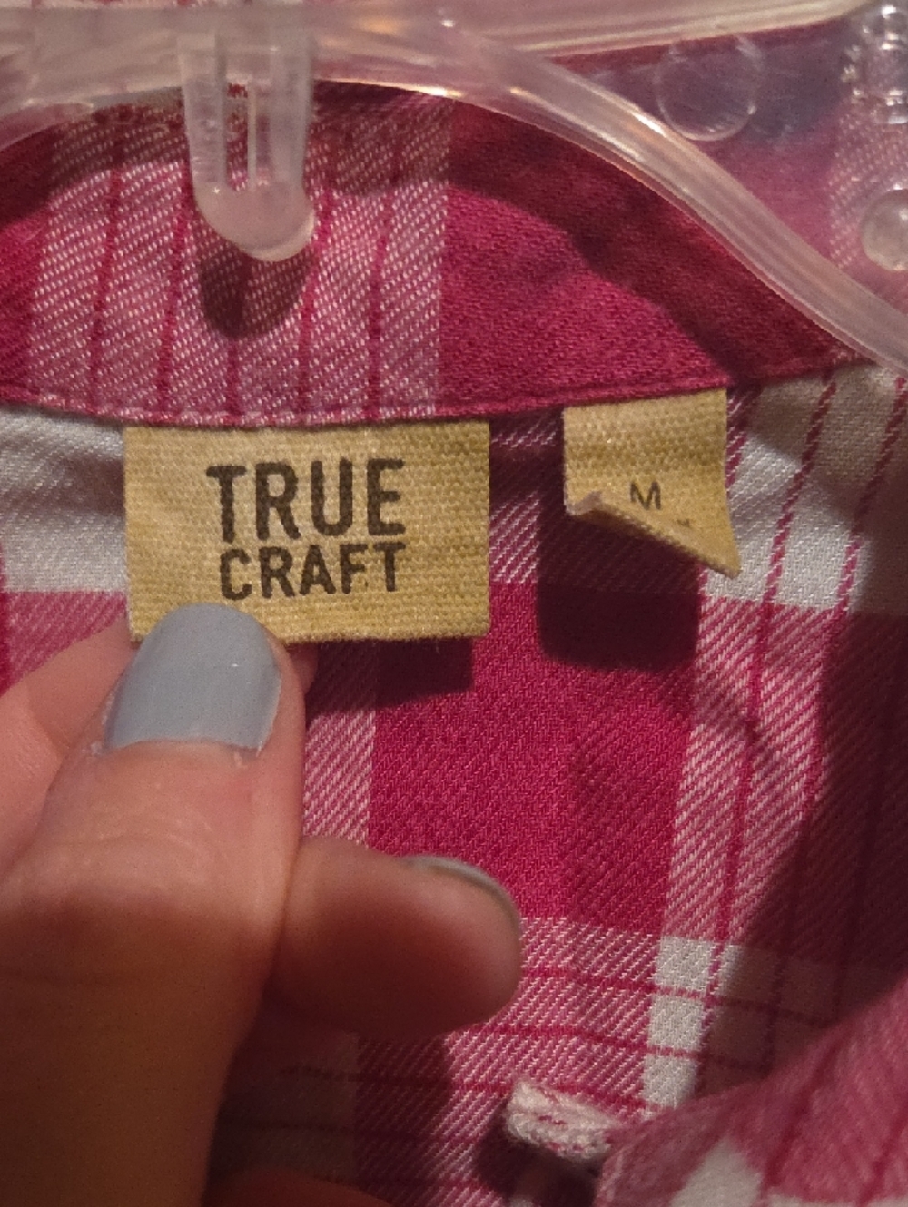 True Craft Pink and White Plaid Button-Down Shirt - Picture 2 of 3